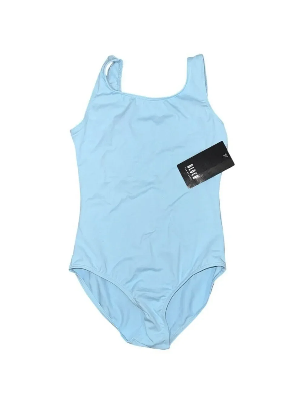 Bloch Girls Light Blue Tank Leotard Wide Strap 8/10 NWT